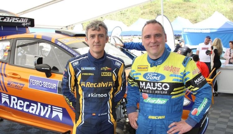 Óscar Palacio y Alberto Iglesias en el Rallye de La Espina