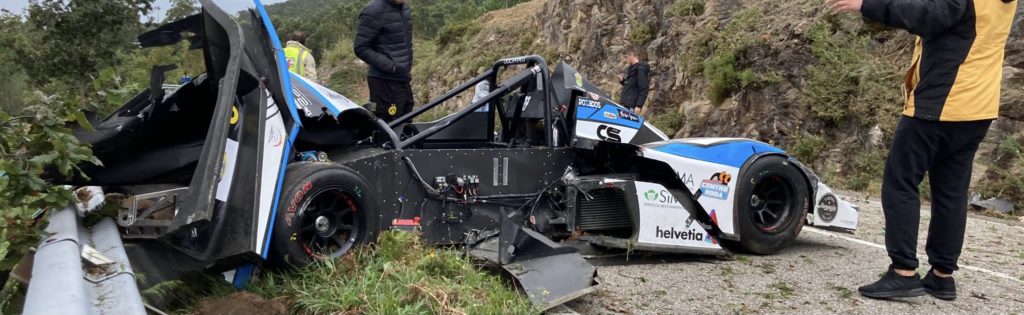 Estado del Speed Car de Adrián Rozados tras el accidente.